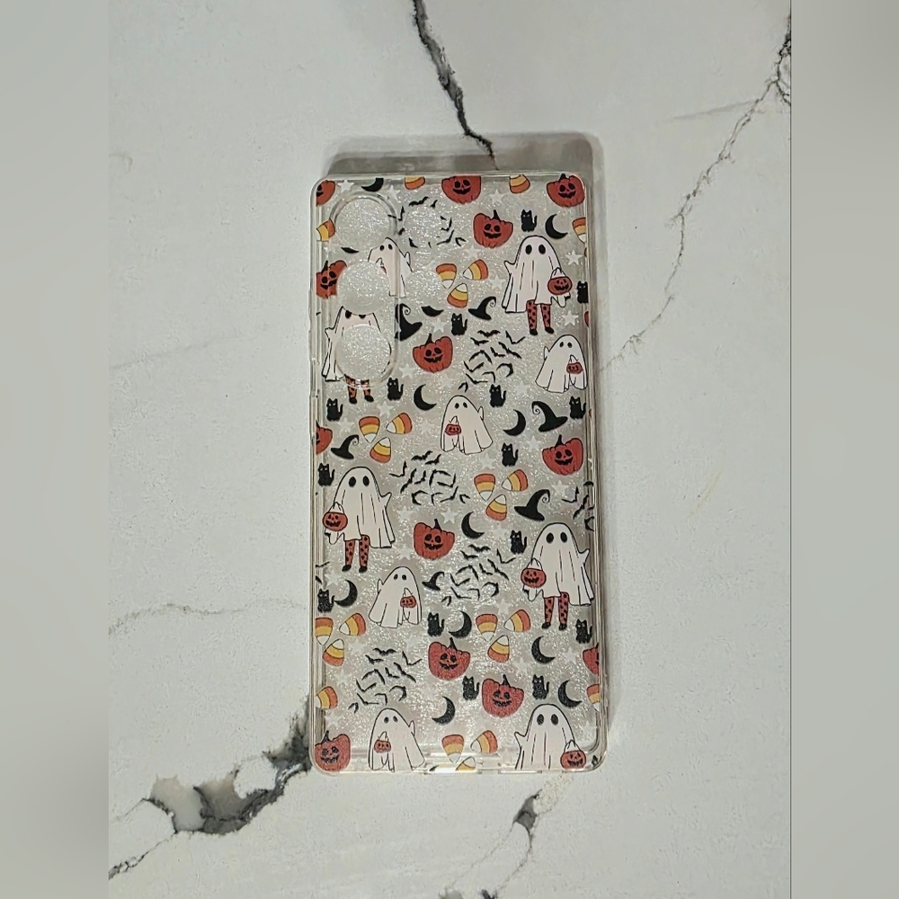 Halloween Themed Phone Case - Ghost and Pumpkin Design